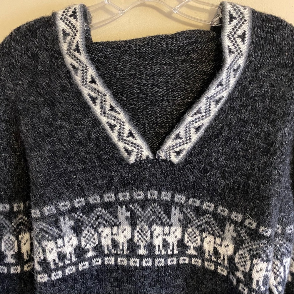 Cozy Soft Alpaca Blend Style Sweater - Warm Lightweight Knit, Hooded Pullover - Picture 5 of 11